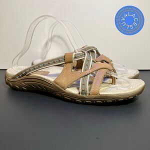 Womens SKECHERS Outdoor Lifestyle Multicolor Leather Slip On Sandals / Size 10
